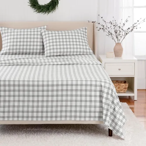 Miniatura 17 de Martha Stewart - Sábanas de franela de tamaño completo, algodón antibolitas y resistente a las arrugas, suaves al tacto para comodidad en todas