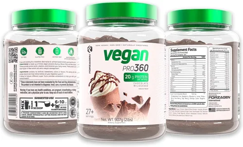 Miniatura 2 de Forzagen Proteína Vegana 360 2 Libras 27 Porciones, Proteína a Base de Plantas Extraída de Quinua, Arroz Integral y Proteína Aislada de Guisante