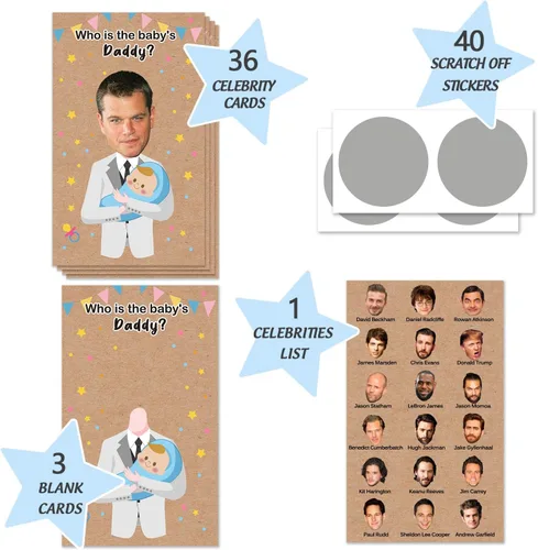 Miniatura 2 de Ggjgrpx Divertidas tarjetas de juego para rascar para baby shower, para niños, tarjetas de sorteo de boletos de lotería, juego de baby shower, gran