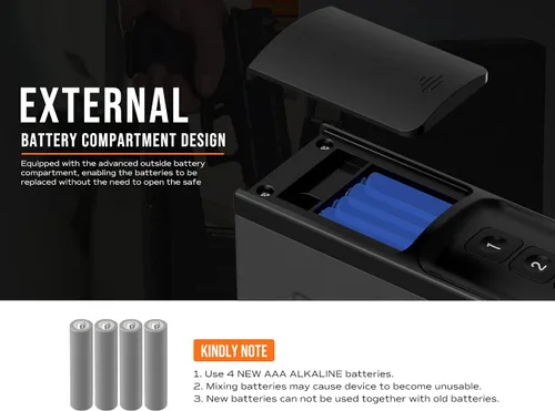 Miniatura 6 de RPNB Caja fuerte para armas, Caja fuerte biométrica montada para mesita de noche con puerta corredera de acceso rápido, Cajas fuertes para pistolas