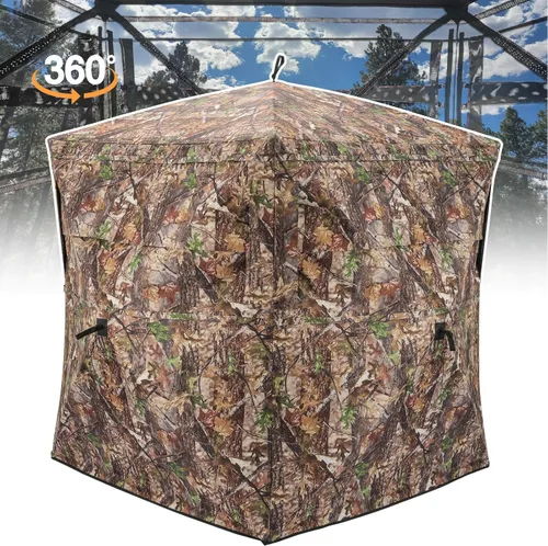 Miniatura 8 de Persiana de Caza, Silla de Caza de Suelo, Persianas Transparentes para Ciervos, Persianas de Camuflaje Portátiles Emergentes