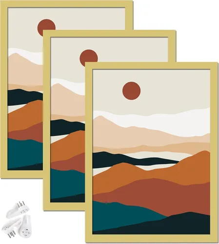 Miniatura 9 de Juego de 3 marcos para fotos negros de 8 x 8 pulgadas, marco de alta transparencia para collage de fotos cuadradas de 8 x 8 pulgadas, lienzo
