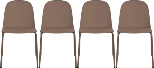 Miniatura 40 de 2xhome Silla de comedor moderna apilable sin brazos Asiento de plástico con patas de metal Uso en interiores o exteriores Patio de cocina
