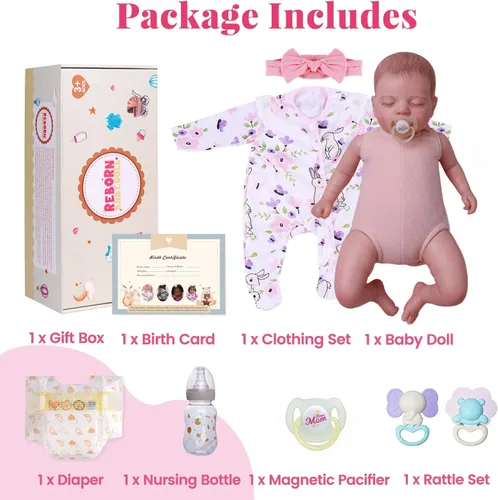 Miniatura 7 de BABESIDE Muñecas de bebé Reborn de 20 pulgadas, muñeca de bebé recién nacida realista con cuerpo posable, muñeca de bebé realista con accesorios