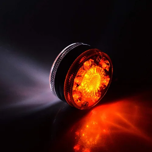 Miniatura 3 de Astra Depot 2 piezas de luz de cara doble de 3" redondas, 24 LED, color rojo, ámbar y blanco, para remolque de camión semi, tractor, vehículo largo