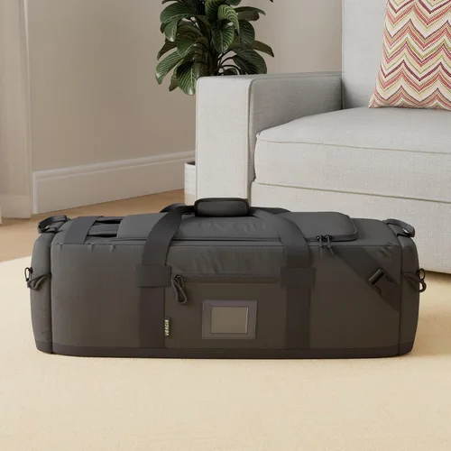 Miniatura 2 de Bolsa de lona grande de 86 litros para viajes, gimnasio y deportes, poliéster repelente al agua, correas ocultas, compartimento para zapatos, bolsa