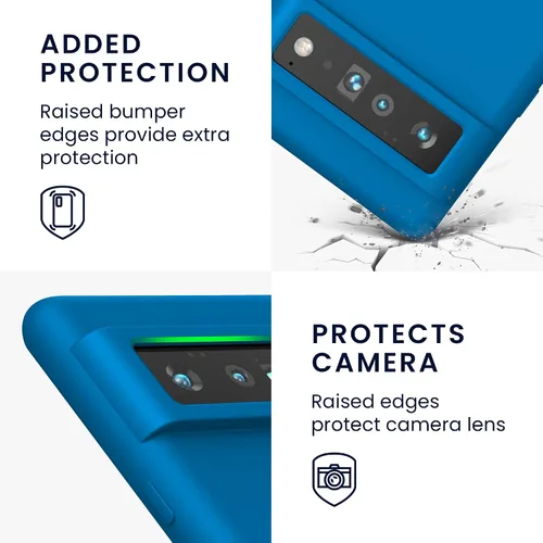 Miniatura 345 de kwmobile Funda Compatible con Google Pixel 6 Pro - Funda de teléfono de silicona TPU con acabado suave - Azul Arrecife
