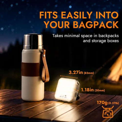 Miniatura 7 de WARSUN Linterna solar recargable, linterna LED de campamento de 1000 lúmenes, luz esencial de campamento, linterna de emergencia portátil de larga