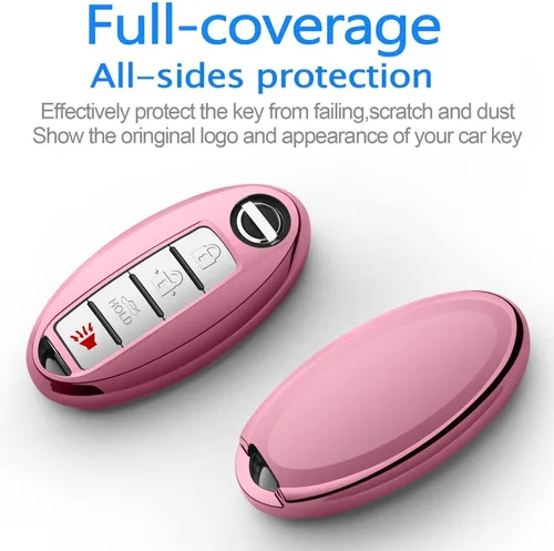 Miniatura 3 de Compatible con Funda para Llavero Nissan con Llavero de Cuero, Protección de TPU Suave, Funda de Llave para Altima Maxima Rogue Armada Pathfinder