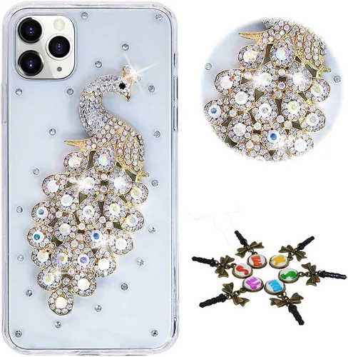 Miniatura 24 de Sparkle - Funda para teléfono compatible con Samsung Galaxy Z Flip 2 5G, elegante, hecha a mano en 3D, con diseño de diamantes de imitación
