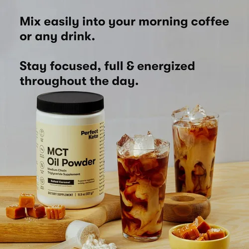 Miniatura 5 de Perfect Keto 7g de polvo de aceite MCT, suplemento de triglicéridos de cadena media, crema de café sin lácteos para dieta Keto, mezcla de aceite MCT