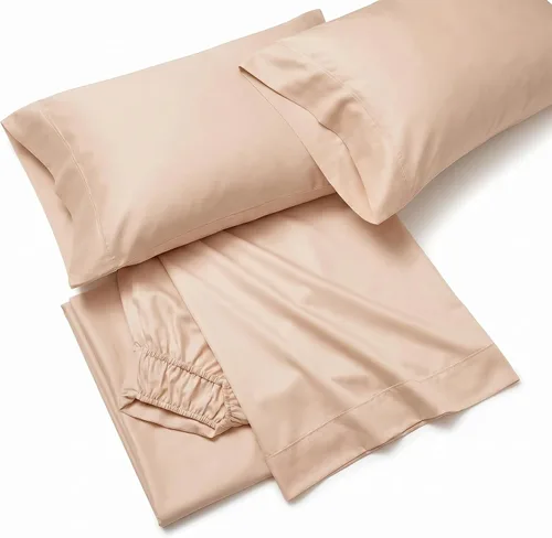 Miniatura 22 de Peru Pima Juego de sábanas de satén de 800 hilos, 100 % algodón peruano Pima, 3 piezas (plano, ajustado, 1 funda de almohada), refrescante, fresco
