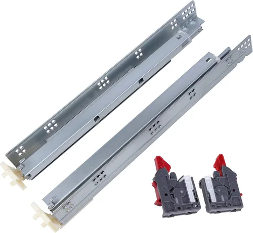 Gobrico Diapositivas de cajón de cierre suave montadas debajo de 21 pulgadas, 5 pares de extensiones completas ocultas para cajones 533 deslizadores
