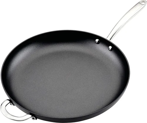 Miniatura 8 de Rachael Ray 80089 - Sartén antiadherente profesional con mango auxiliar y anodizado duro, 14 pulgadas - Gris