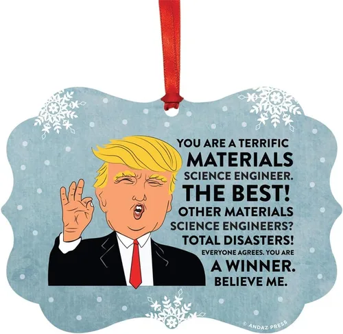 Miniatura 54 de Andaz Press Presidente Donald Trump Fancy Frame Recuerdo Adorno de Navidad Regalo de broma Ejecutivo de Cuenta, 1 paquete, Divertidas Ideas