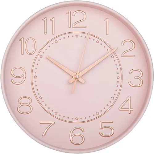 Miniatura 8 de HZDHCLH Reloj de pared pequeño de 10 pulgadas, funciona con pilas, reloj de cuarzo azul para pared, silencioso sin tictac, moderno reloj de pared