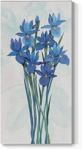 Miniatura 27 de Renditions Gallery Página de inicio arte floral para pared, decoraciones modernas, pinturas de iris azul, ramo de flores abstractas de naturaleza