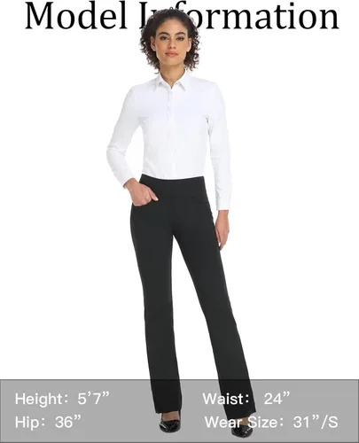 Miniatura 84 de Safort Pantalones de yoga con entrepierna de 28" 30" 32" 34"más amplios en la parte inferior para botas altas, 4 bolsillos, UPF50+