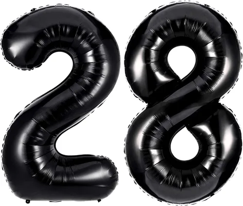 Miniatura 26 de Globos de 40 pulgadas negros con número 0 de helio, globos negros gigantes con número 0 para decoraciones de fiesta de cumpleaños, aniversario, baby