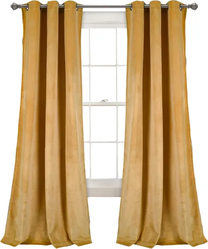 Miniatura 22 de Lush Decor Prima Velvet Sólido - Par de paneles de cortinas para ventana con ojales de filtrado de luz, 95" L x 38" A, Negro