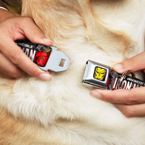 Miniatura 8 de buckle-down 9 – 15" "ima-iron Hombre Face Rojo/Amarillo" Perro Collar