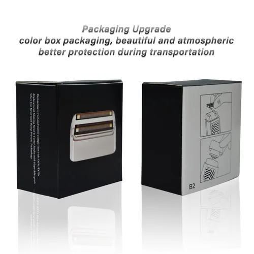Miniatura 6 de 4 piezas de papel de repuesto y cortadores compatibles con la afeitadora BaBylissPRO de doble lámina, lámina de repuesto compatible con la Plateado