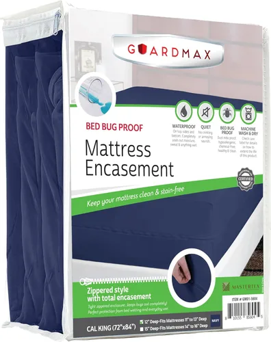 Miniatura 42 de Guardmax Funda de colchón de punto con cremallera, tamaño Queen, impermeable y a prueba de chinches, ropa de cama cómoda, suave y silenciosa con 2