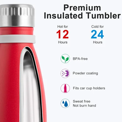 Miniatura 2 de koodee Small Water Bottle -9 oz Stainless Steel Double Wall Vacuum Insulated Water Bottle for Kids for School- 2 Pack Sports Flask Leak Proof -BPA