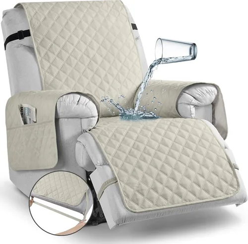 Miniatura 61 de TAOCOCO - Funda antideslizante para silla reclinable, funda para sofá, funda para silla reclinable pequeña con correas elásticas, protector