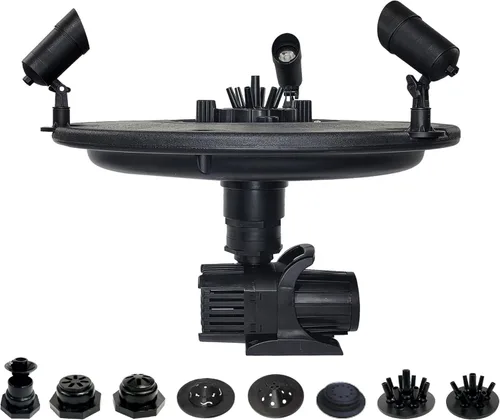 Miniatura 11 de HALF OFF PONDS Fuente flotante - 1 aireador de estanque HP, cable de 100 pies - Bomba de agua de 15,000 GPH - 13 patrones de pulverización - Luces