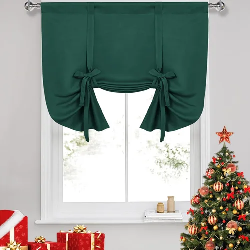 Miniatura 77 de DWCN Cortinas Opacas - Persiana Enrollable con Lazos para Ventana, Aislamiento Térmico, Oscurecimiento de Habitación, Cortinas con Bolsillo