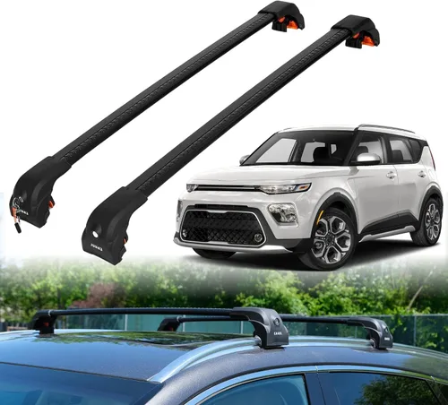 Miniatura 12 de ERKUL Barras transversales de techo para Kia Soul 2014-2019 Barras transversales de aluminio Aero mejoradas con bloqueo antirrobo para techo