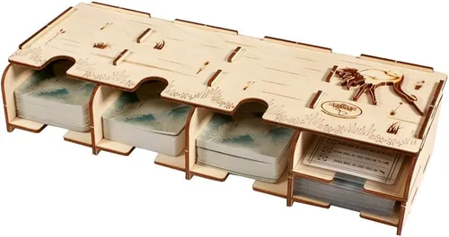 Miniatura 7 de The Broken Token Organizador de juegos compatible con Wingspan Oceania Expansion - Caja organizadora de juegos de madera con múltiples bandejas