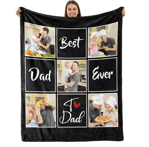 Miniatura 30 de TURMTF Manta personalizada con foto para mamá de hija e hijo, regalos de boda personalizados para ella, él, pareja, esposa, marido, novia, novio
