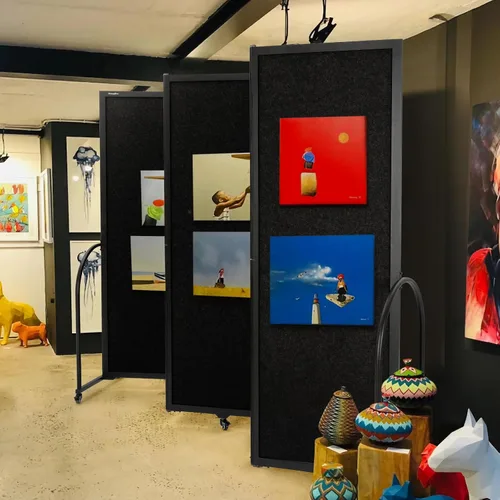 Miniatura 5 de Partición plegable de habitación, pantalla de privacidad con brazos, divisores de oficina, 10 pies 2 pulgadas de largo x 6 pies 7 pulgadas de alto