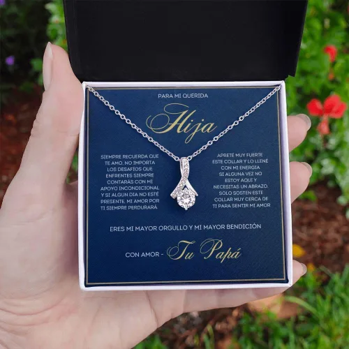 Miniatura 7 de Leo's Print Shop Para Mi Querida Hija Con Amor Regalo Para Mujer Joya Collar Mensaje Personalizado Para Hija Joyería Para Hija De Mamá, Regalo De
