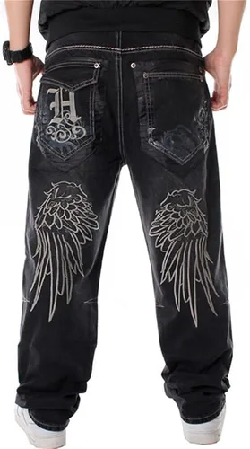 Miniatura 2 de BUYDUAL Men's Baggy Jeans Y2k Loose Fit 90s Hip Hop Vintage Baggy Fit Denim Pants Fashion Dance Skater Skateboard Pants