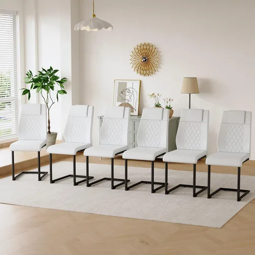 Miniatura 18 de gopop Juego de 4 sillas de comedor, modernas sillas de cocina y comedor con patas de metal galvanizado, sillas laterales tapizadas para comedor