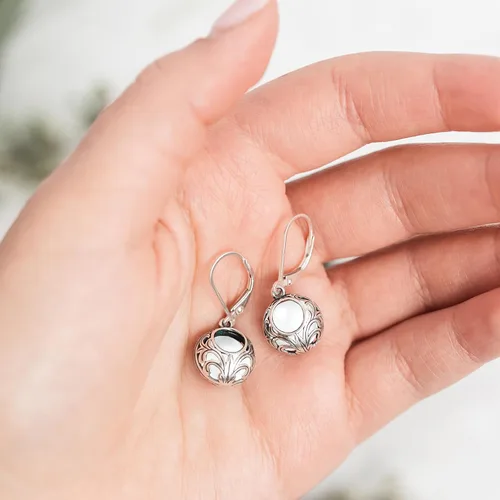 Miniatura 46 de Bottled Up Designs Aretes de encaje vintage hechos a mano, plata esterlina, ecológicos, fabricados en Estados Unidos, regalos de cumpleaños, día