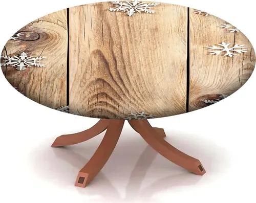 Miniatura 29 de Mantel redondo ajustable con patrón marítimo, borde elástico, adecuado para catering y cocina, se puede limpiar con el mantel de mesa redonda