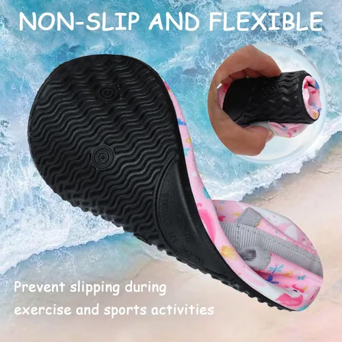 Miniatura 4 de ANLUKE Zapatos de agua para niños y niñas, calcetines de agua descalzos, secado rápido, playa, natación, deportes al aire libre, para niños pequeños