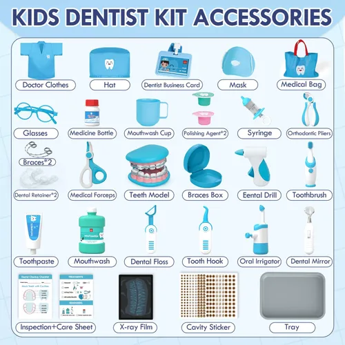 Miniatura 7 de Kit de Médico de Lehoo Castle para Niños Pequeños de 3 a 5, Juego de Dentista para Niños, Juguetes para Niñas y Niños de 4+ Años, Juego