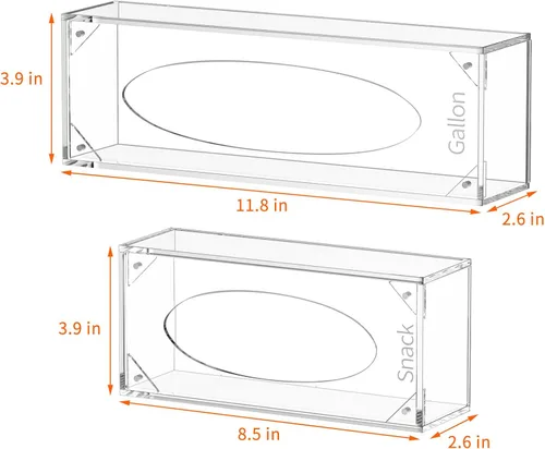 Miniatura 2 de FEMELI Organizador de almacenamiento de bolsas de alimentos, caja de acrílico para cajones de cocina, compatible con un galón, cuarto deslizante