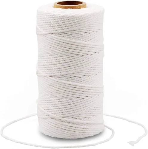Miniatura 7 de G2PLUS Cuerda de algodón negro, 2 mm 656 pies de cuerda de algodón natural para panaderos, cuerda de embalaje para manualidades DIY, decoración