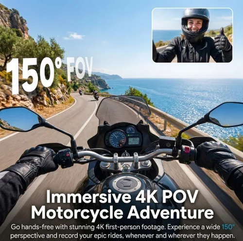 Miniatura 5 de JETO Mini cámara corporal 4K 64G, Cámara magnética portátil con clip, POV gran angular de 150°, WiFi App Live View, Caso impermeable, Caso/soporte