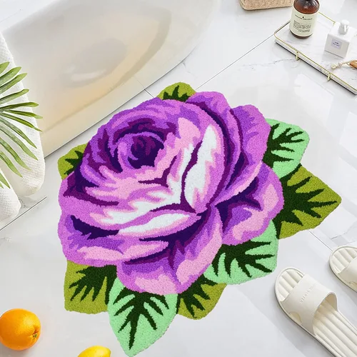 Miniatura 18 de UKELER Alfombras de baño con rosas rojas para baño, antideslizantes, absorbentes, alfombras de cocina, peludas, suaves, para dormitorio de niñas