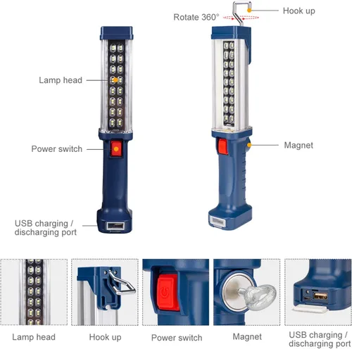 Miniatura 6 de WARSUN Y36 y ZJ889 luces de trabajo LED recargables magnético mecánico luz de trabajo portátil para acampar reparación de coches altos lúmenes