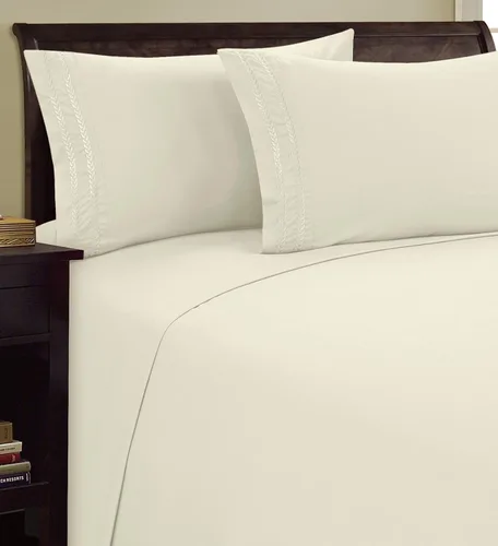Miniatura 3 de Elegant Comfort 1800 Premier Chain Design - Juego de sábanas de 4 piezas, lujoso, sedoso, suave, resistente a las arrugas y a la decoloración