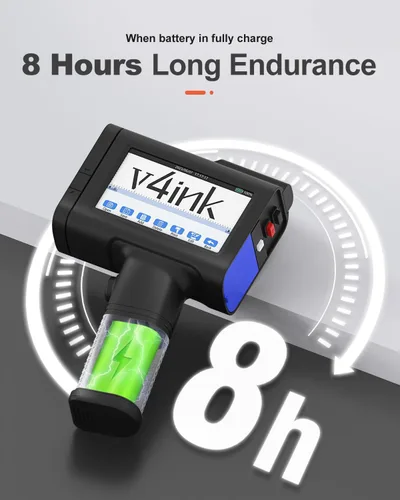 Miniatura 2 de v4ink BENTSAI Impresora de inyección de tinta de mano BT-HH6105B2 Impresora portátil TIJ de mano con altura de impresión de 12.7mm para impresión