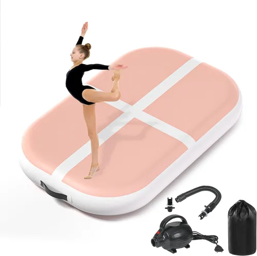 Miniatura 13 de Colchoneta inflable de gimnasia de 6, 10, 13, 16, 20 pies, 4/8 pulgadas de grosor, con bomba de aire eléctrica para uso doméstico, entrenamiento